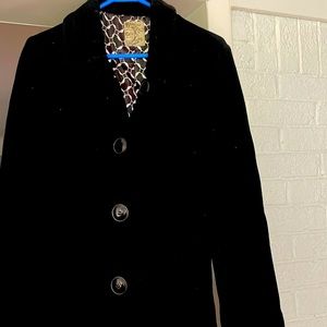 Two boutique dress coats wool with fun satin interior